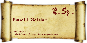 Meszli Szidor névjegykártya